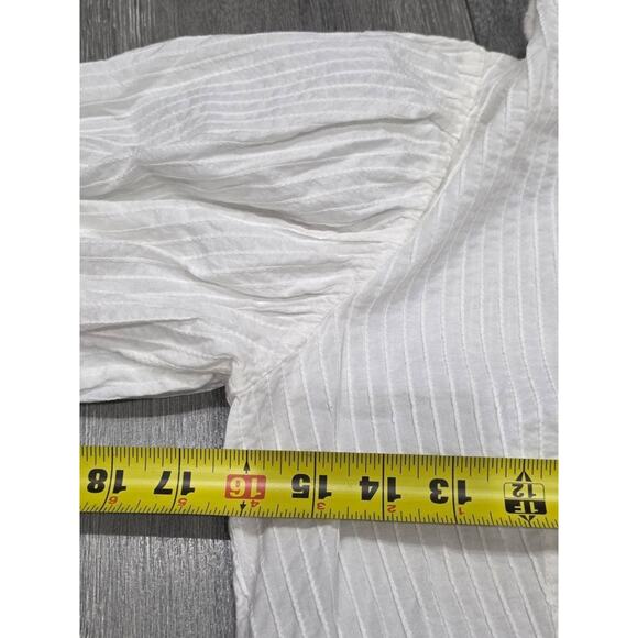 Cos Puffed Sleeves Cotton White Blouse Top Size S A003711 - Picture 4 of 10